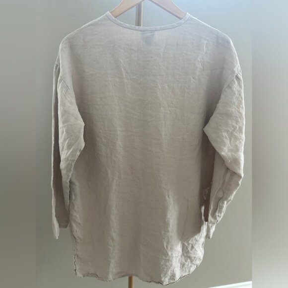 Eileen Fisher Linen Button-Down Tunic – Size Small | Natural Linen - Picture 6 of 6